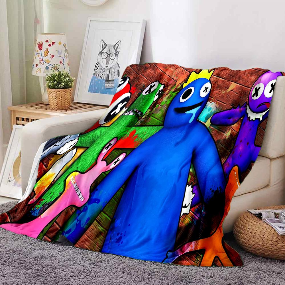 Colorful Characters Celebration Flannel Blanket Super Soft Warm Cozy Blanket For Sofa Bed Office Travel Allseason Home Decor Gift