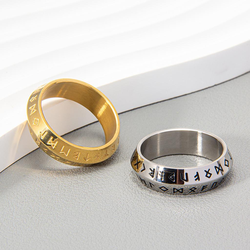 European and American Jewelry New Viking Ring Rune Ring Symbolizes Destiny, Future and Infinite Power