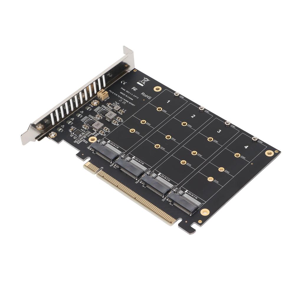 Adapter Card NVME M.2 To PCIE X16 4 Ports 32Gbps Expansion Card Hard Drive Reader Computer