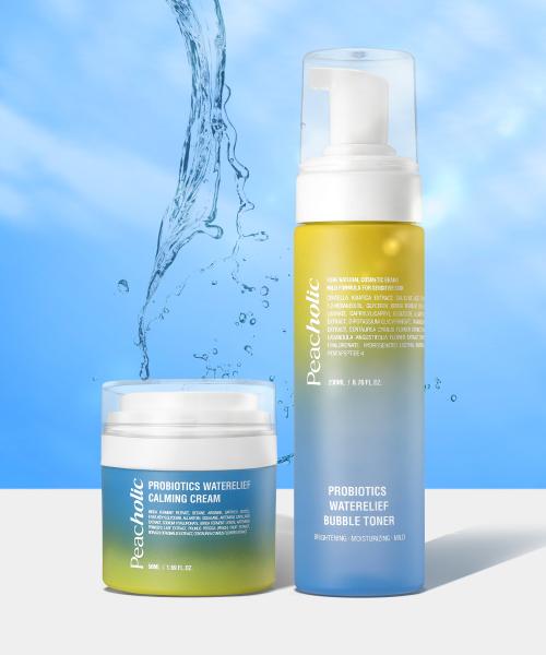 Peach Holic [SET] Probiotics Water Relief Bubble Toner 200ml + Probiotics Water Relief Calming Cream 50ml NONE