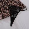 Rochie Sexy din Plasă pentru Femei cu Imprimeu Leopard și Patchwork din Dantelă, Decolteu în V cu Bretele Subțiri, Decupată, Bodycon, Croială Strâmtă