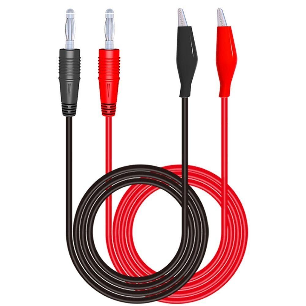 2PCS Copper Banana Plug To Alligator Clip Test Lead Crocodile Clip Multimeter Test Cable  Multimeter