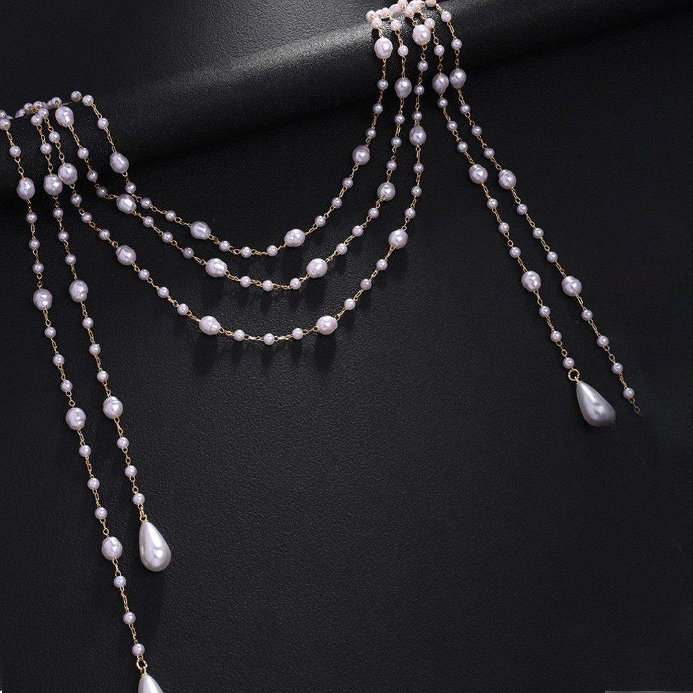 Elegant Glass Bead Pearl Hair Clip Tassel - Luxury French-Inspired Hair Accessory