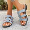 Summer Sandals New Hollow Flat-bottomed Fish Mouth Flower Casual and Comfortable Sandals Women's Large Size 43