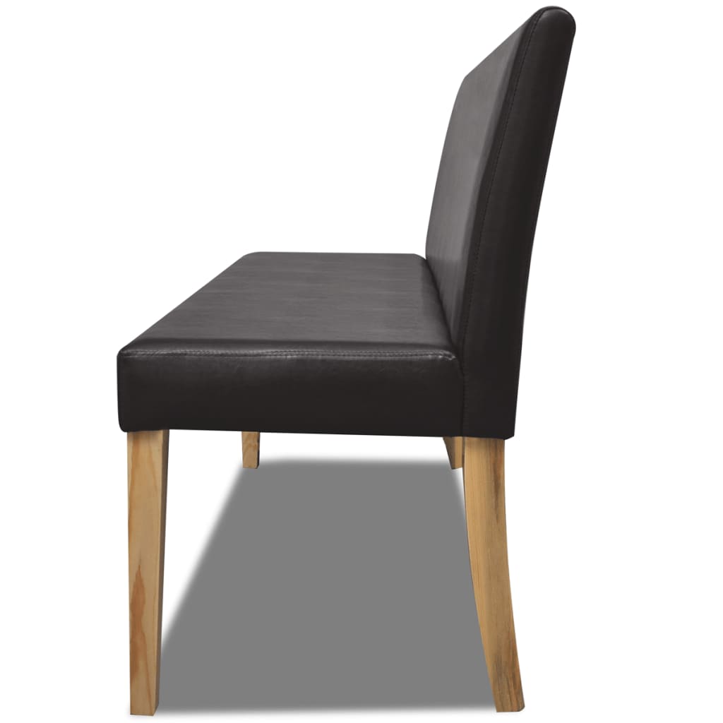 Bench 139.5 Cm Dark Brown Faux Leather