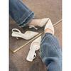 Beige pointed sandals women's summer 2025 new retro elegant temperament high heels with skirt fairy style single shoes