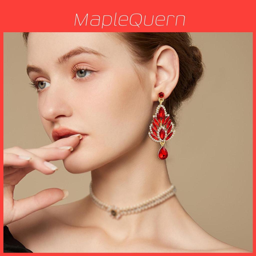 Waterdrop Crystal Dangle Earrings With Finish For Wedding And Party Wear