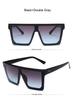 Square Sunglasses Woman Luxury Retro Designer Sun Eyewear Female Big Frame Mirror Black Silver Flat Top Oculos De Sol