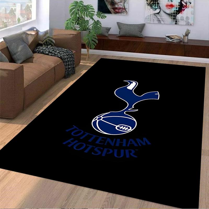 "Tottenham Hotspur Logo Printed Carpet Black Soft Floor Mat" Suitable for use as an anti-slip for living room bedroom sofas