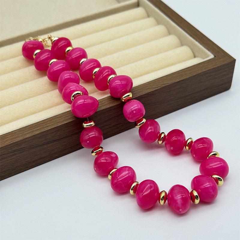 Bohemian Dopamine Acrylic Irregular Candy Color Beaded Necklace - Women's Neck Accessory