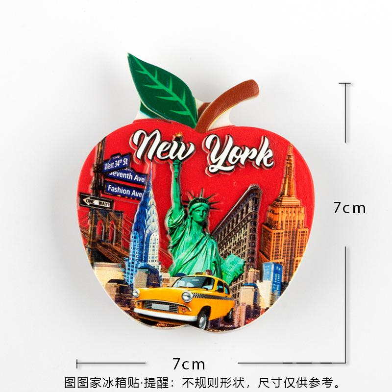 The United States 3d Refrigerator Sticker Travel Collection Souvenir New York Fridge Magnets Times Square Statue of Liberty Shap