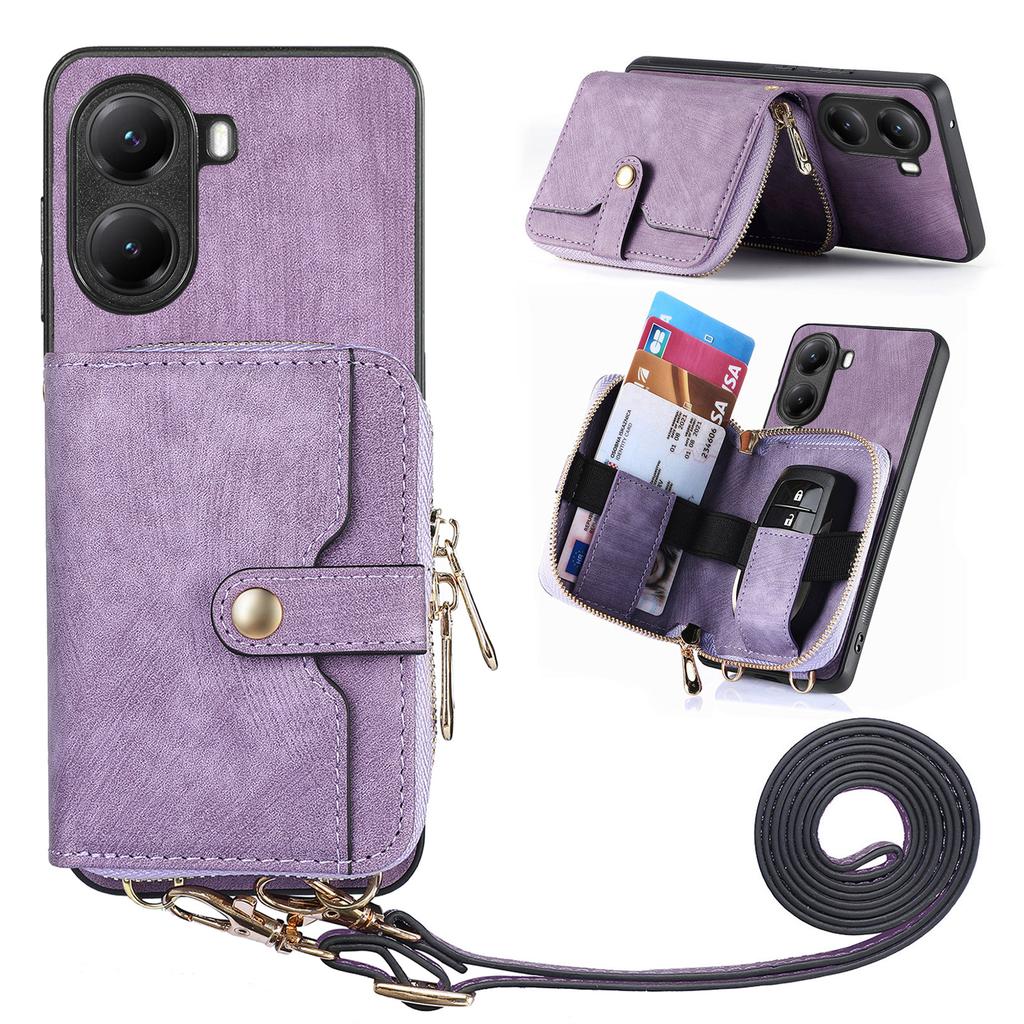 For Samsung Galaxy S25 Kickstand Case Tri-fold Card Bag PU Leather Coated TPU Cover Magnetic Case