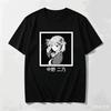 Unisex Casual Crew Neck Short Sleeve T‑shirt Printed with Nakano Nino Monochrome Wink Anime Graphic from The Quintessential Quintuplets