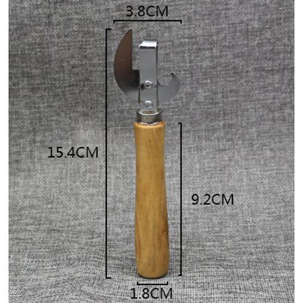 1pc Wooden Handle Can Opener, Canning Knife, Iron Skin Canning Multi-purpose Can Opener, Can Opener, Beer Bottle Opener For Rest