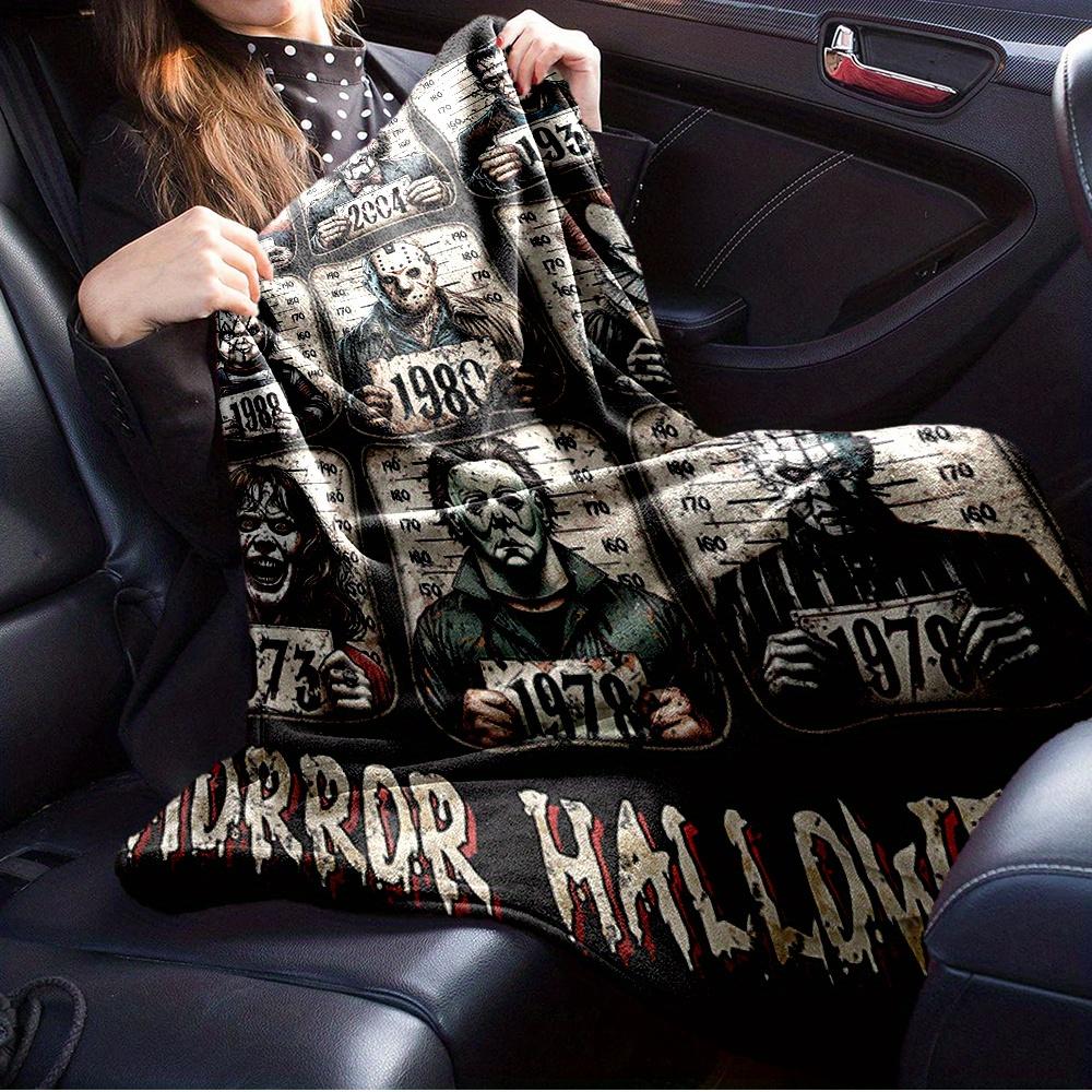 1pc Horror,Halloween,CharactersTheme Digital Printed Flannel Blanket, Super Soft Plush Fleece Bed Cover, Multi-Function Four Seasons Hypoall