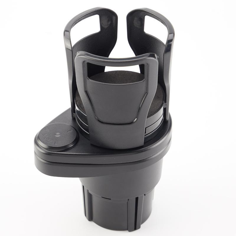 2 in 1 Multifunctional Dual Drink Holder Car 360 Degree Rotating Base Car Cup Holder Expander Adapter 11.8X8.7X21.5 cm чёрный
