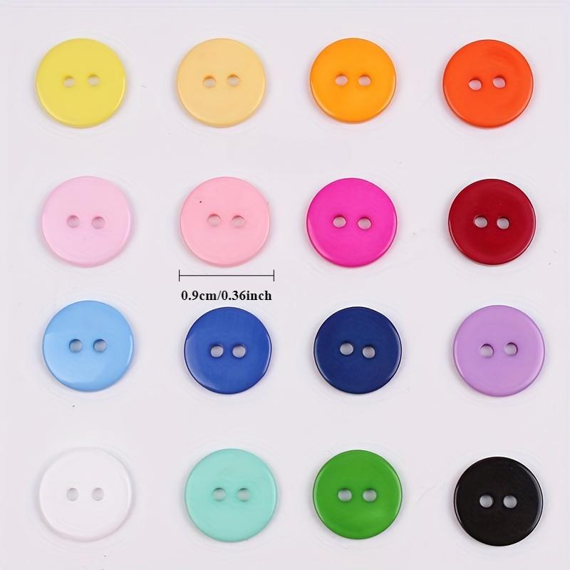 Vibrant 100pcs Mixed Colors Resin Buttons with 2 Holes, 9mm - Durable & Easy To Use for DIY Sewing & Crafts