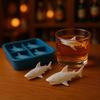Blue Shark Ice Mold 4-Cavity Animal-Shaped Silicone Ice Tray for Whiskey Party Drinks