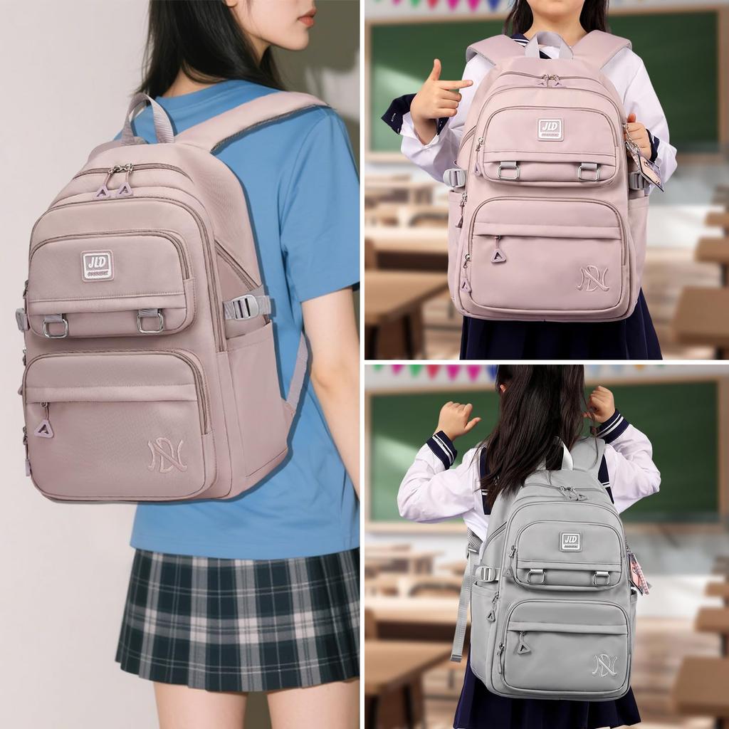 HeiDiga Plecak Dużej Pojemności do Szkoły Podstawowej i Średniej Koreański Mieści Idealny na Zewnątrz i Czarny Uczennice, Popularny, Lekki,