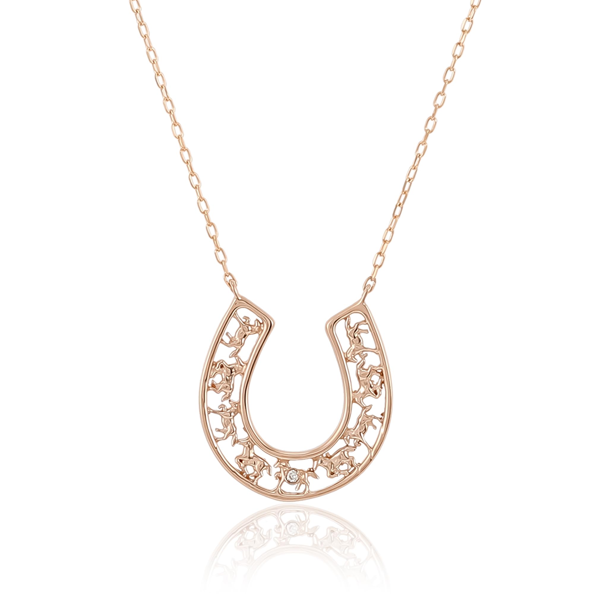 

18K Pink Gold Diamond Necklace Comes with exclusive BOX [D Collection] 0.004ct D80-4111PG