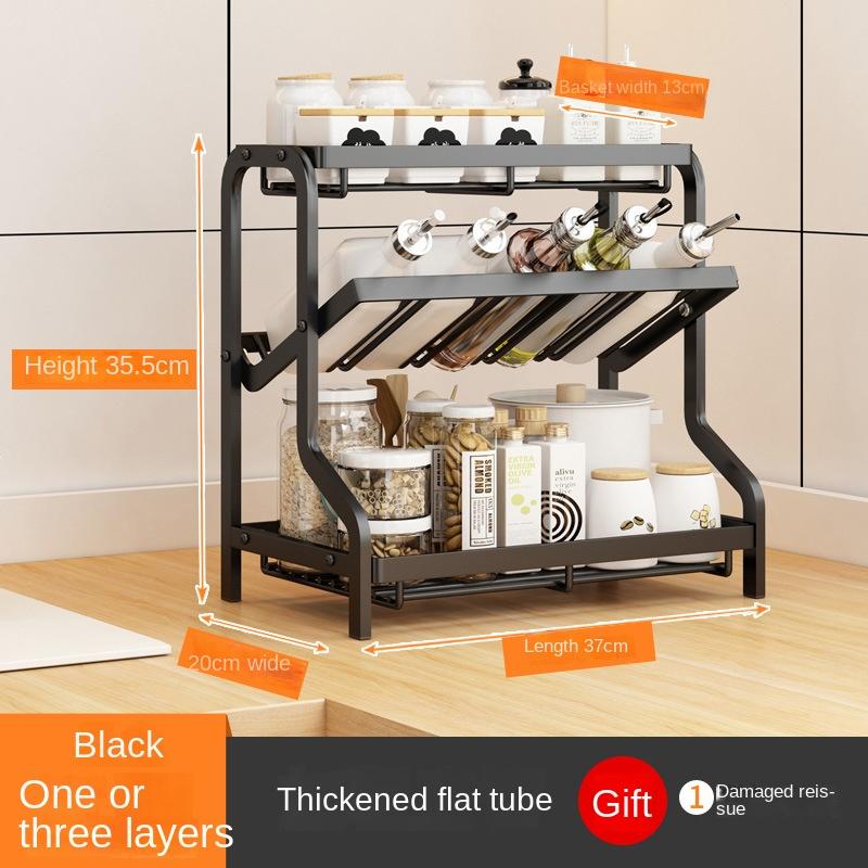 Spice Rack Organizer Three Layers Multifunctional Storage Tray For Seasonings And Spices Jar Cans For Kitchen Rack Storage Box