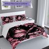 3PC Custom Name Pink Butterfly Garden Bedding Set Duvet Cover Closure Includes 1 Duvet Cover & 2 Pillowcases for Bedroom