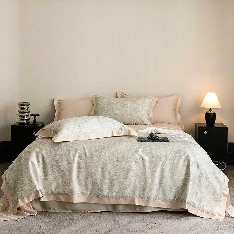 Luxury 100% Lyocell Tencel Summer Quilt Set Four-Piece Air Conditioning Quilt High-End Sensation A-Class Baby-Friendly Bedding