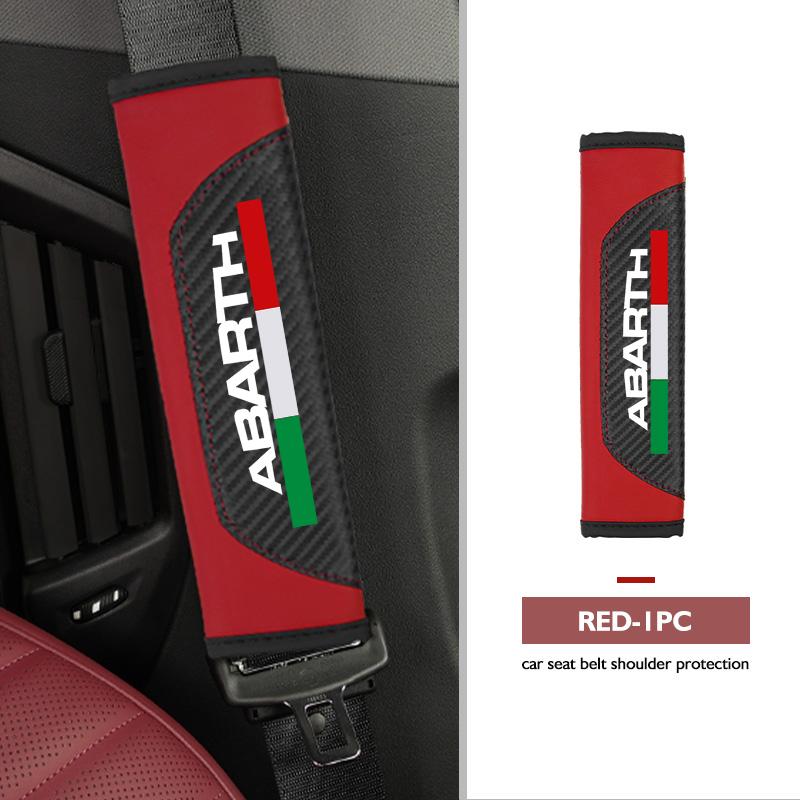 For Abarth Car Seat Shoulder Belt Cover Safety Belt Protector Pad Auto Interior Accessories FIAT 500 Doblo Tipo FR Panda Argo