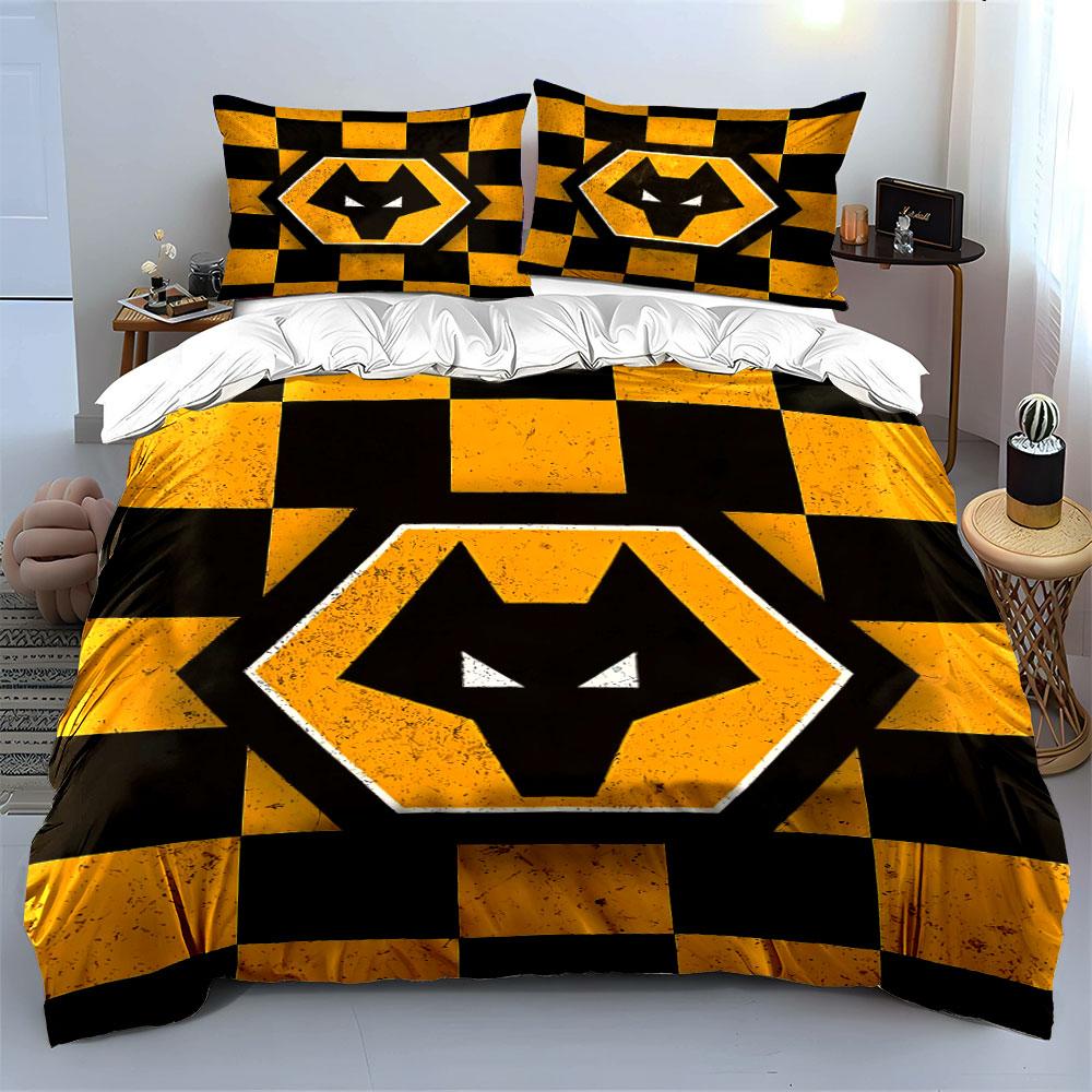 "Yellow Black Wolf Pattern Set" Bedding Duvet Cover Set Duvet Cover Pillowcases  (1 * Duvet Cover 2 * Pillowcases, Without Duvet Insert)