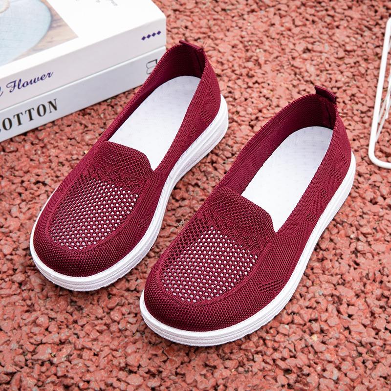 Summer new Beijing cloth shoes women's mesh breathable women's casual shoes soft sole comfortable mesh shoes flat shoes