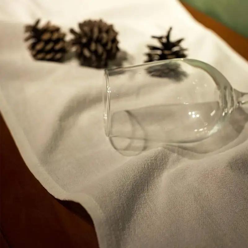 100% Cotton Ruffle White Table Runners For Rustic Wedding Decoration Baby Shower Birthday Party Living Room Kitchen Dinner Decor