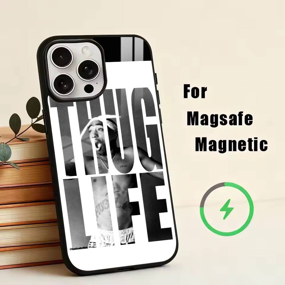 

2pac Tupac Shakur R- Rapper Phone Case For iPhone17,16,15,14,13,12,11 Plus,Pro Magnetic with Magsafe Wireless Charging iPhone14PROMAX