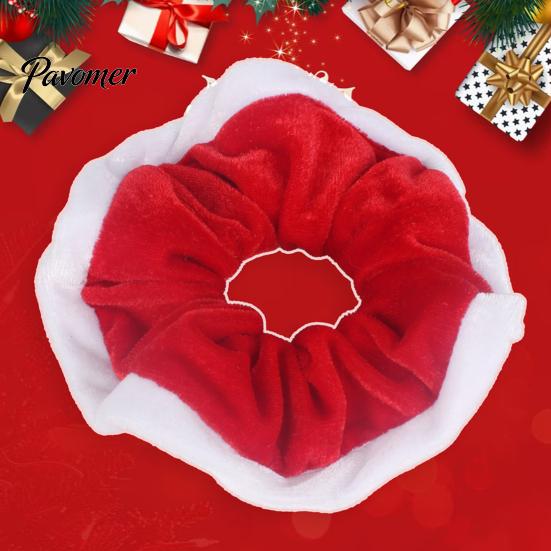 Soft Elastic Hair Bands for Women Christmas Velvet Scrunchies, Ties Girls, Lightweight Holiday Parties Contrast Color Ponytail Holder Accessories
