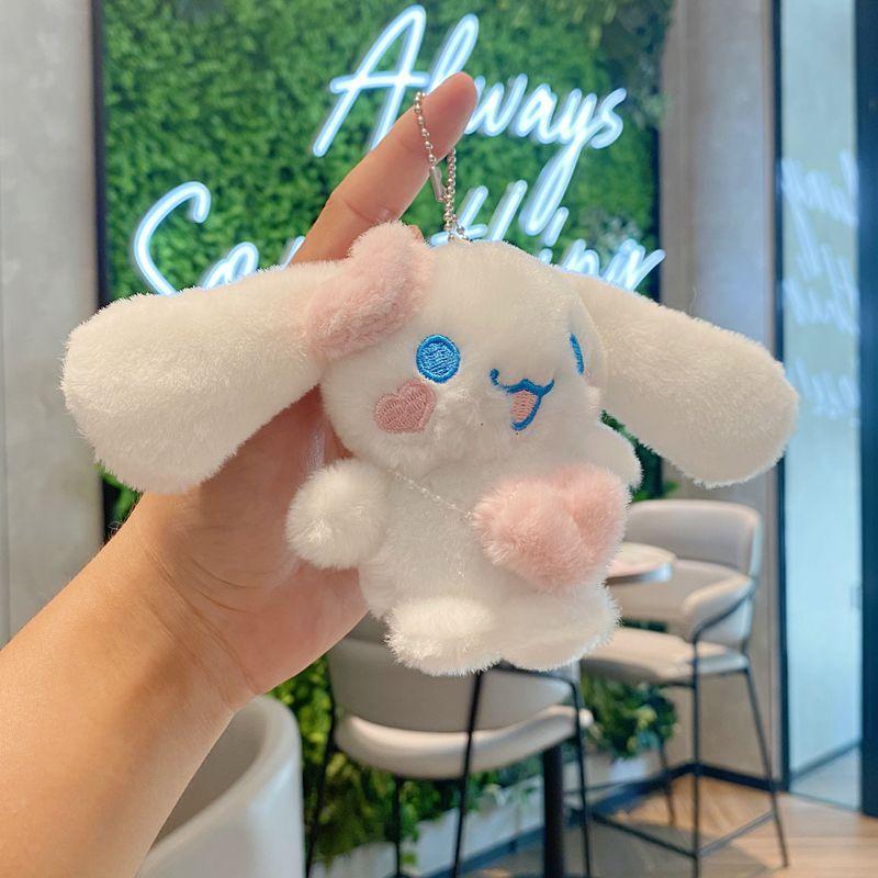 Cute Puppy Plush Keychain Mini Couple Doll Bag Charm Soft Stuffed Animal Pendant Accessories