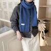 Hick Knitted Snood for Women 160x20cm Warm Winter Neck Warmer Solid Color Cashmere-like Fleece Scarf
