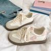 2026 New style women's casual sneakers with bow, cute white sneakers