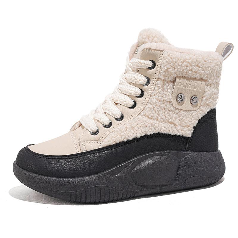 Winter neue Samt-High-Top-Studenten-Ins-Warme-Lässige-Höhensteigernde-Baumwollschuhe T