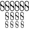 Zipper Accessory - AIMOONSA - Set of 14 S-hooks - Zinc Alloy - 3 Sizes - Black