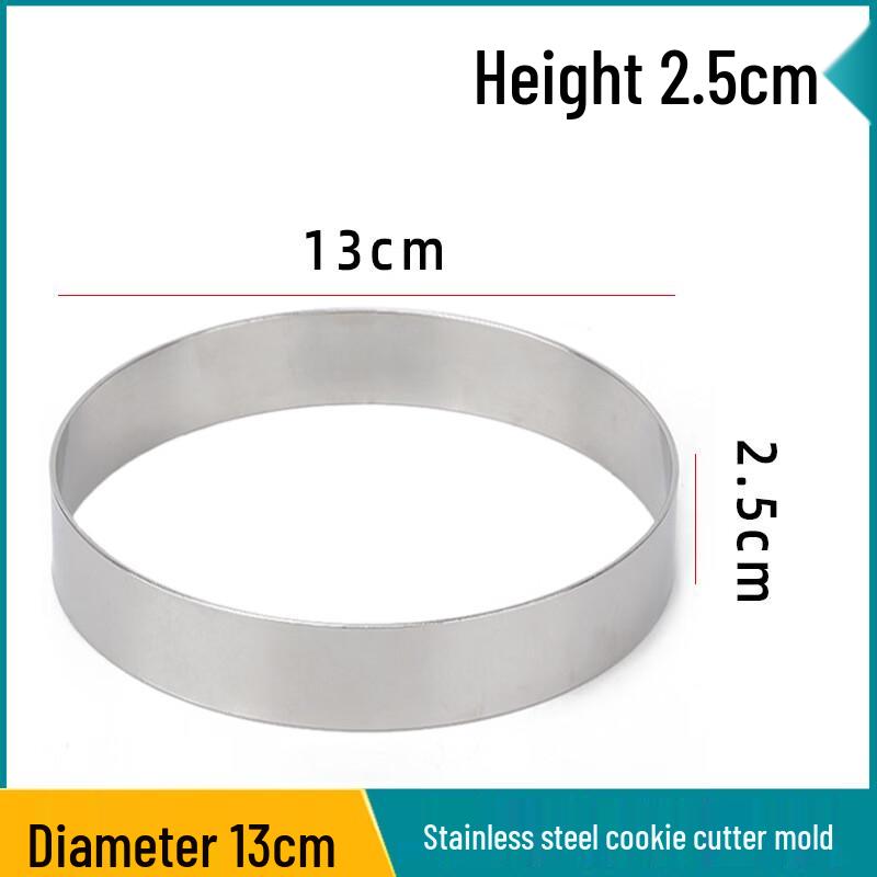 Stainless Steel Round Pancake & Crepe Mold Rings 13cm Diameter, 2.5cm Height