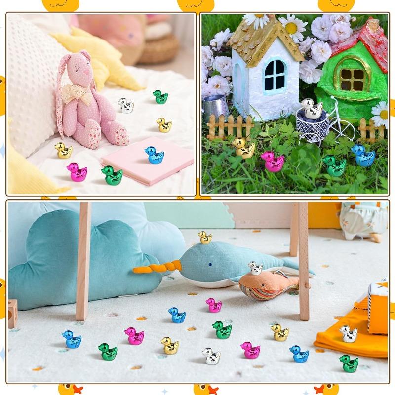 30/50 Sztuk Mini Kaczuszki Wielokolorowe Galwanizowane Miniatury Małe Figurki Zwierząt Do Mikro Krajobrazu Domowego Projektu DIY Dekoracja