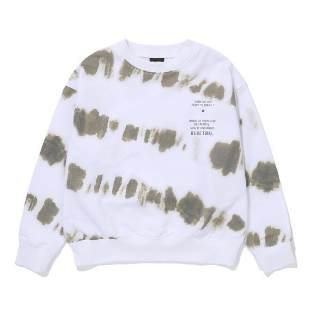 Bluetail Dying Effect White Sweatshirt Aaa1ts04wt white/150