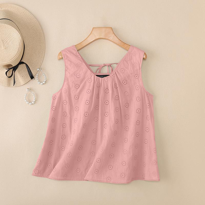 ZANZEA Damen Sommer Casual V-Ausschnitt Ärmellose Tanktops