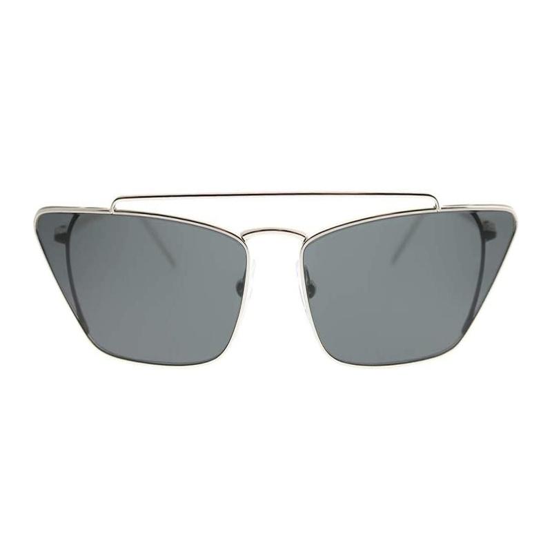 Prada Ultra-thin sides and adjustable nose pads for comfort Alloy frame Aviator style Sun Eyes Women's Silver