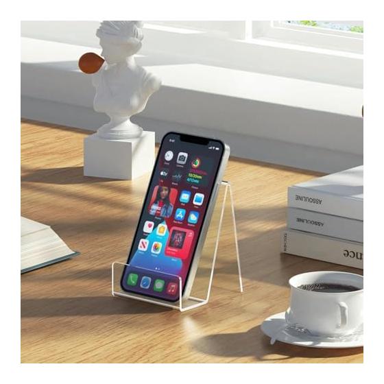 Acrylic Display Stand Set of 6, Clear Display Stands for Books, Photos, POP Ads, CDs, Cards, and Mobile Phones, Anti-Fall Design