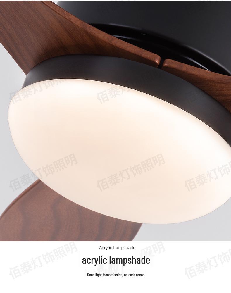 Walnut Ceiling Fan with Light and Remote Control, Variable Frequency, for Living, Dining, or Bedroom Spaces with ABS Blades.
