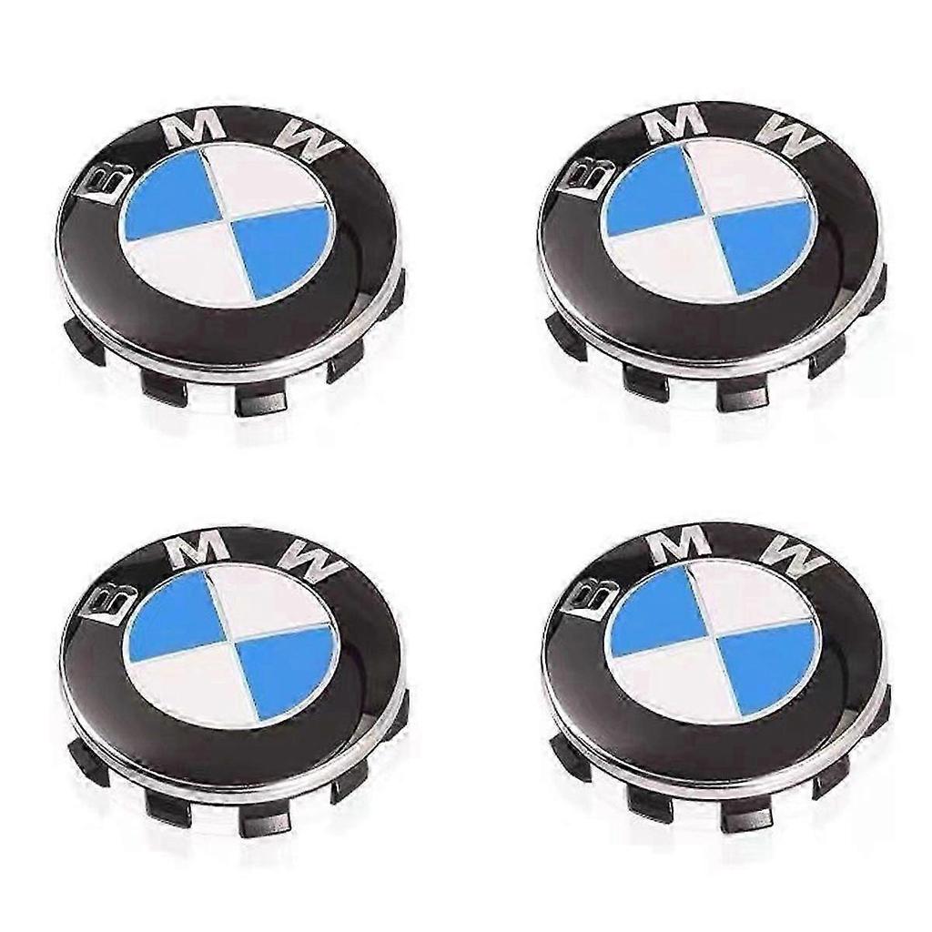 Set of 4 blue hub cover Compatible with BMW center wheel ABS car accessories - 68mm