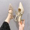 New Summer Fashion Pointed Toe Pearl Shoes Women Sexy Women Sandals High Heels Banquet Women Shoes