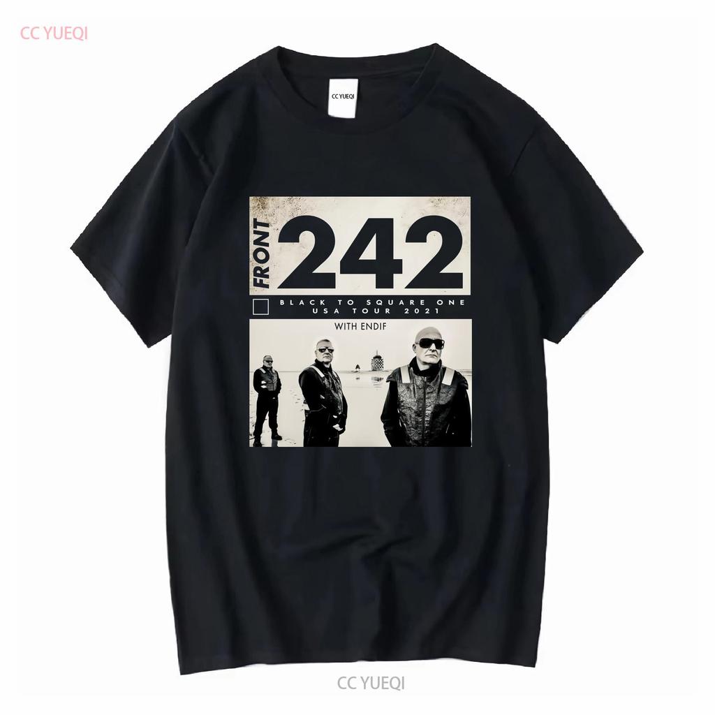 New Front 242 Band Tour Cotton Black All Size T Shirt A111 Long Sleeves Vintage Washed Homme Slightly Breathable