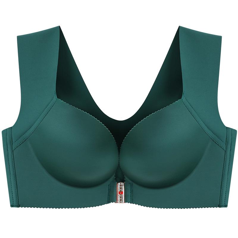

Элегантные женские кружевные бюстгальтеры без косточек больших размеров, удобные прозрачные бюстгальтеры Push-Up, однотонное трикотажное нейлоновое нижнее белье без бретелек 52/120E темно-зеленого