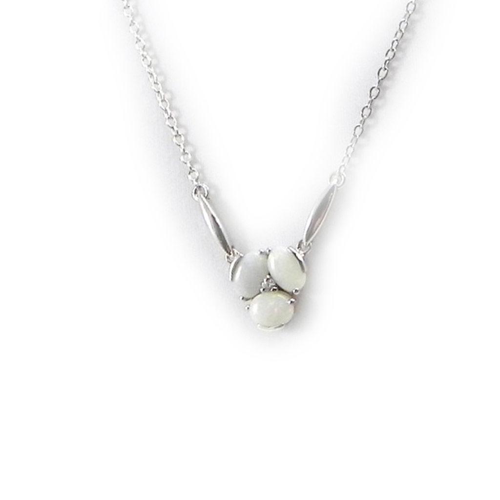 Les Trésors De Lily [I2597] - Silver Necklace 'Goddess Opal' Silver White (rhodium-plated) - 12 Mm
